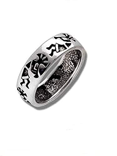 Indianerschmuck Ring Kokopelli Indianerring Westernschmuck Flötentänzer Navajo Style Silver Fox (66 (21.0)) von SILVERFOX