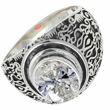 C Z Edelstein für Herren und Damen in allen Größen Sterling Silber Stilvoller Handgefertigter Band Ring Geschenkartikel Schmuck ERG1220AH29_(75 (23.9)) von SILVERNROCK