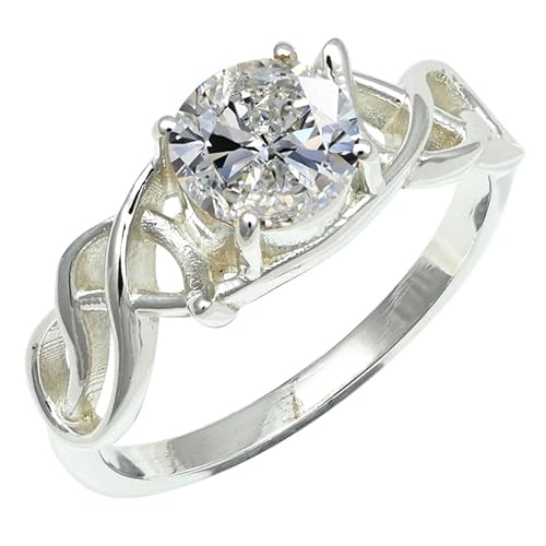 CZ Edelstein für Herren und Damen in allen Größen Sterling Silber Stilvoller Handgefertigter Band Ring Geschenkartikel Schmuck ERG1257AH15_(61 (19.4)) von SILVERNROCK