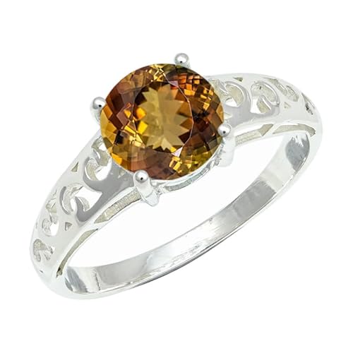 SILVERNROCK Andalusit Lab Grown Ring aus massivem 925er Sterlingsilber, Steinbandring, handgefertigt, für Herren und Damen, Schmuck ERG1254AZ_62 (19.7) von SILVERNROCK