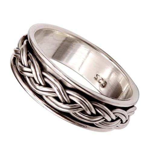 SILVERNROCK Silber Spinner Ring 925 Sterling Silber Spinner Ring Herren Damen Alle Größen Spinner Ring Handgefertigter Schmuck E161A_75 (23.9) von SILVERNROCK