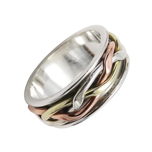 SILVERNROCK Silber Spinner Ring 925 Sterling Silber Spinner Ring Herren Damen Alle Größen Spinner Ring Handgefertigter Schmuck ERG-1105A_54 (17.2) von SILVERNROCK