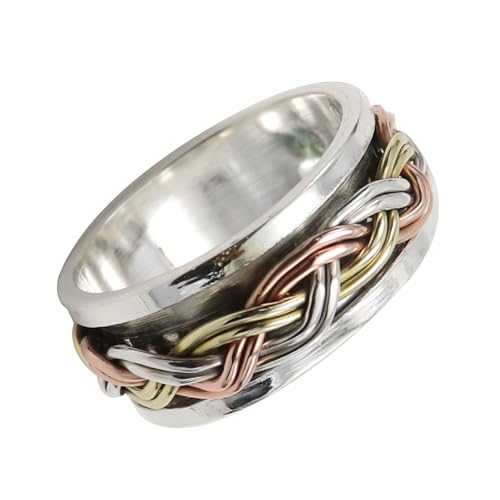 SILVERNROCK Silber Spinner Ring 925 Sterling Silber Spinner Ring Herren Damen Alle Größen Spinner Ring Handgefertigter Schmuck ERG-1108A_55 (17.5) von SILVERNROCK