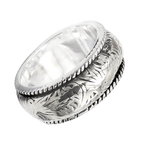 SILVERNROCK Silber Spinner Ring 925 Sterling Silber Spinner Ring Herren Damen Alle Größen Spinner Ring Handgefertigter Schmuck ERG-1130A_48 (15.3) von SILVERNROCK