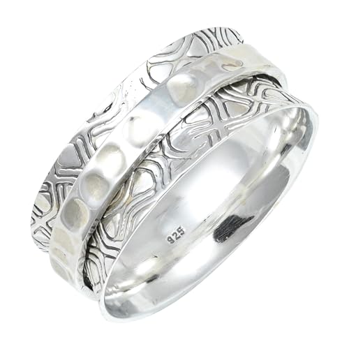 SILVERNROCK Silber Spinner Ring 925 Sterling Silber Spinner Ring Herren Damen Alle Größen Spinner Ring Handgefertigter Schmuck ERG-1189A_54 (17.2) von SILVERNROCK