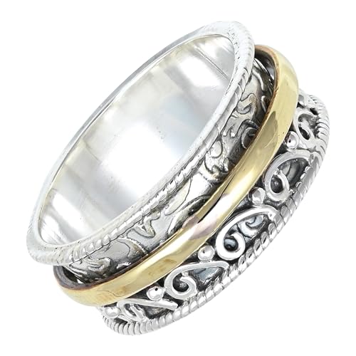 SILVERNROCK Silber Spinner Ring 925 Sterling Silber Spinner Ring Herren Damen Alle Größen Spinner Ring Handgefertigter Schmuck ERG-1209A_51 (16.2) von SILVERNROCK