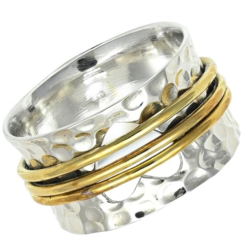 SILVERNROCK Silber Spinner Ring 925 Sterling Silber Spinner Ring Herren Damen Alle Größen Spinner Ring Handgefertigter Schmuck ERG-1270A_51 (16.2) von SILVERNROCK