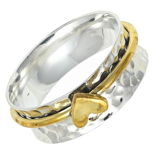 SILVERNROCK Silber Spinner Ring 925 Sterling Silber Spinner Ring für Männer Frauen Alle Größen Handgefertigter Schmuck ERG-1268A_47 (15.0) von SILVERNROCK