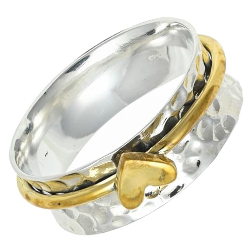 SILVERNROCK Silber Spinner Ring 925 Sterling Silber Spinner Ring für Männer Frauen Alle Größen Handgefertigter Schmuck ERG-1268A_72 (22.9) von SILVERNROCK