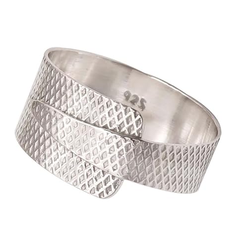 Silber-Bandring für Männer und FrauenBandring aus 925er Sterlingsilberalle GrößenGeschenkhandgefertigter Schmuck Silber N Rock E137A_47 (15.0) von SILVERNROCK