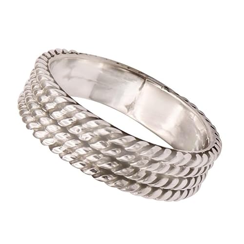 Silber-Bandring für Männer und FrauenBandring aus 925er Sterlingsilberalle GrößenGeschenkhandgefertigter Schmuck Silber N Rock E139A_49 (15.6) von SILVERNROCK