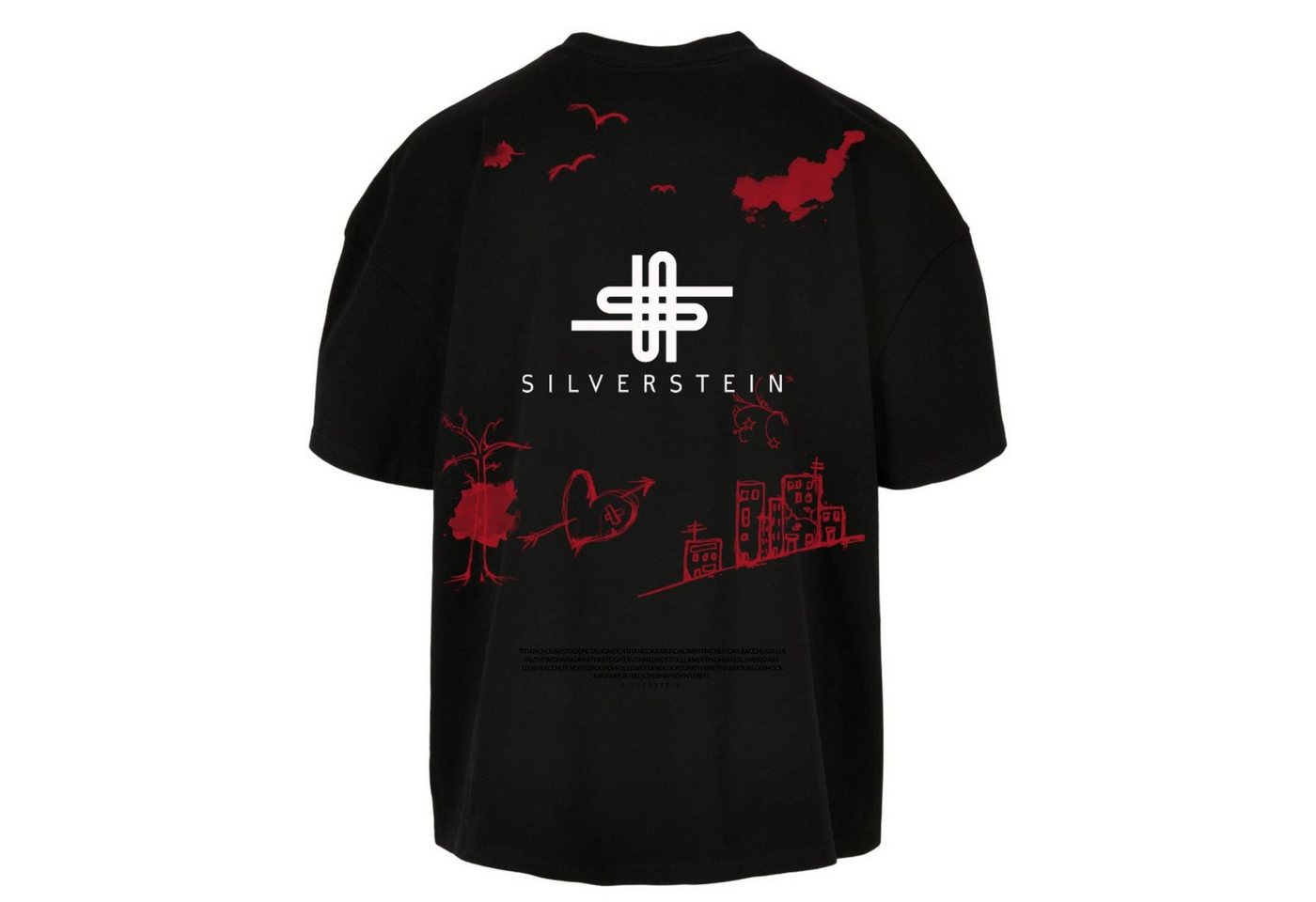 SILVERSTEIN OFFICIAL Oversize-Shirt Black Red Titan Herren Damen Unisex T-shirt hinten und Vorne mit Motive von SILVERSTEIN OFFICIAL