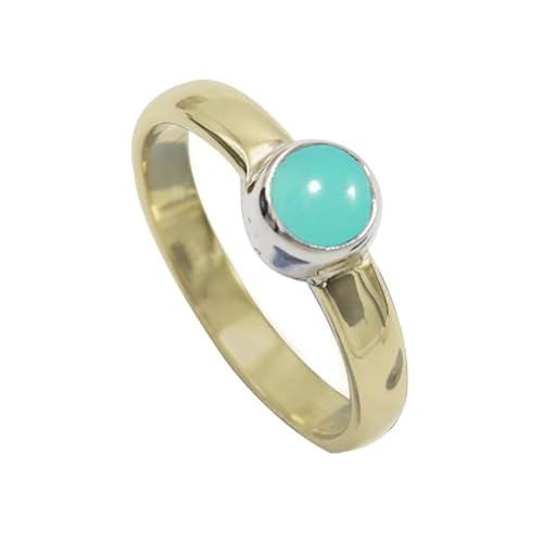 Aqua-Chalcedon Edelstein 925 Sterling silber Und Messing Band Ring Herren und Damen Alle Größen Schmuck CRG1094CE7_(53 (16.9)) von SILVERTROVE