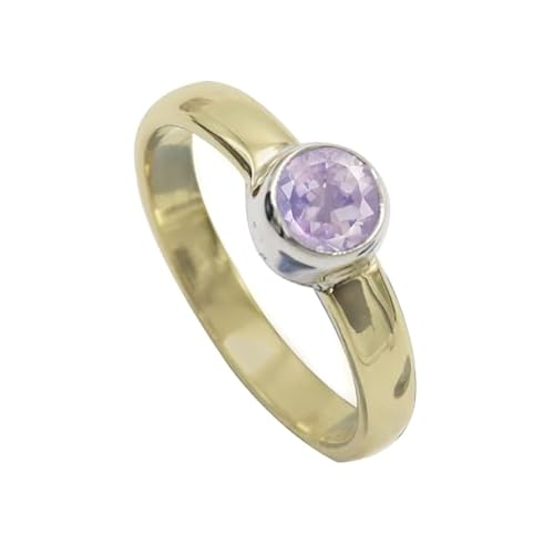 Im Labor gezüchteter Lavendelquarz-Edelstein- für Herren und Damen in allen Größen Sterling silber Und Messing Band Ring -Schmuck CRG1094AX11_(57 (18.1)) von SILVERTROVE