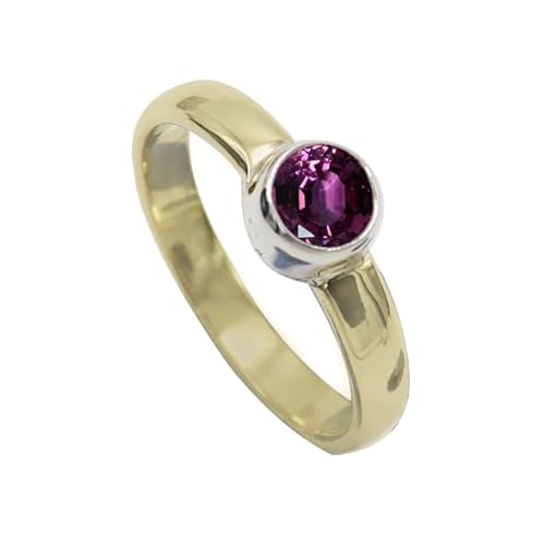 Im Labor gezüchteter Rhodolith-Edelstein- Sterling silber Und Messing Band Ring für Männer und Frauen in allen Größen Schmuck CRG1094AW26_(72 (22.9)) von SILVERTROVE