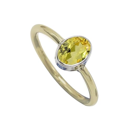 Im Labor gezüchteter gelber Saphir Edelstein 925 Sterling silber Und Messing Band Ring Herren und Damen Alle Größen Schmuck CRG1088AP6_(52 (16.6)) von SILVERTROVE