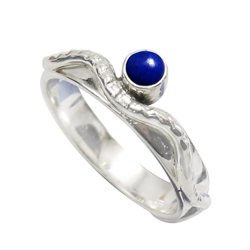Lapislazuli Edelstein 925 Sterling silber Band Ring Herren und Damen Alle Größen Schmuck CRG-1076BV19_(65 (20.7)) von SILVERTROVE
