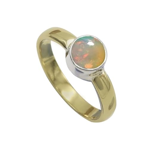 Opal-Edelstein- für Herren und Damen in allen Größen Sterling silber Und Messing Band Ring -Schmuck CRG1092BE28_(74 (23.6)) von SILVERTROVE