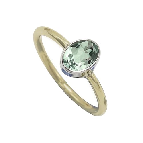 SILVERTROVE Grün Amethyst-Edelstein- Sterling silber Und Messing Band Ring für Männer und Frauen in allen Größen Schmuck CRG1088AL5_(51 (16.2)) von SILVERTROVE