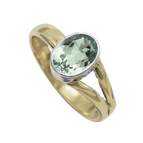 SILVERTROVE Grün Amethyst-Edelstein- Sterling silber Und Messing Band Ring für Männer und Frauen in allen Größen Schmuck CRG1089AL3_(49 (15.6)) von SILVERTROVE