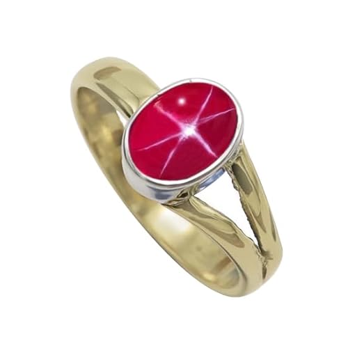 SILVERTROVE Im Labor gezüchteter rosa Lindy-Stern-Edelstein- Sterling silber Und Messing Band Ring für Männer und Frauen Schmuck CRG1089BH7_(53 (16.9)) von SILVERTROVE