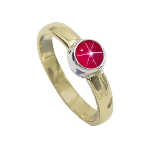 SILVERTROVE Im Labor gezüchteter rosa Lindy-Stern-Edelstein- Sterling silber Und Messing Band Ring für Männer und Frauen Schmuck CRG1094BH3_(49 (15.6)) von SILVERTROVE
