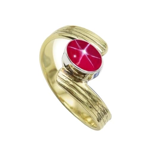 SILVERTROVE Im Labor gezüchteter rosa Lindy-Stern-Edelstein- Sterling silber Und Messing Band Ring für Männer und Frauen Schmuck CRG1095BH3_(49 (15.6)) von SILVERTROVE