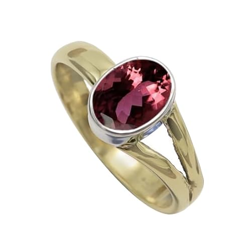 SILVERTROVE Im Labor gezüchteter rosa Turmalin-Edelstein- Sterling silber Und Messing Band Ring für Männer und Frauen Schmuck CRG1089AR13_(59 (18.8)) von SILVERTROVE