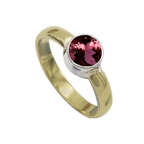 SILVERTROVE Im Labor gezüchteter rosa Turmalin-Edelstein- Sterling silber Und Messing Band Ring für Männer und Frauen Schmuck CRG1092AR22_(68 (21.6)) von SILVERTROVE
