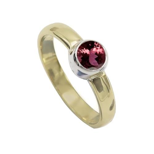 SILVERTROVE Im Labor gezüchteter rosa Turmalin-Edelstein- Sterling silber Und Messing Band Ring für Männer und Frauen Schmuck CRG1094AR25_(71 (22.6)) von SILVERTROVE