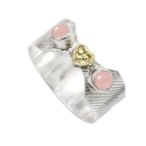 SILVERTROVE Rosenquarz-Edelstein- Sterling silber Und Messing Band Ring für Männer und Frauen in allen Größen Schmuck CRG1096BX12_(58 (18.5)) von SILVERTROVE