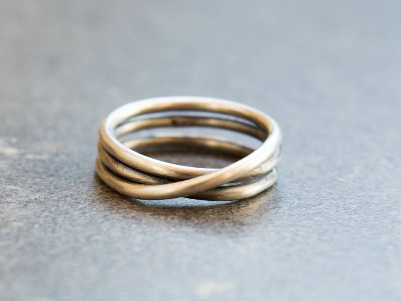 Handgemachte Oxidierte Sterling Silber Wickelring Unisex Daumen Ring von SILVERstro