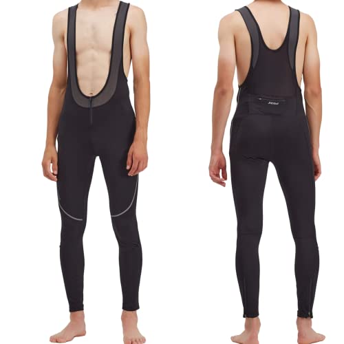 SILVINI Rubenza Funktionshose Herren mit Träger Laufhose Winter lang Lauftight Thermo Langlaufhose, Bib Schwarz von SILVINI