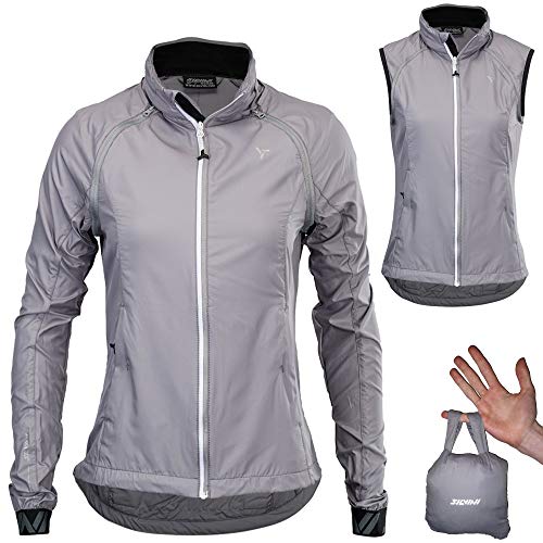 SILVINI VETTA Sportlicher Windbreaker für Damen Windjacke Damen Leicht Fahrradjacke Damen Winddicht Damen Leicht Regenjacke Damen Sport Regenjacke Damen Leichte Laufjacke Damen Regenjacke Beutel von SILVINI