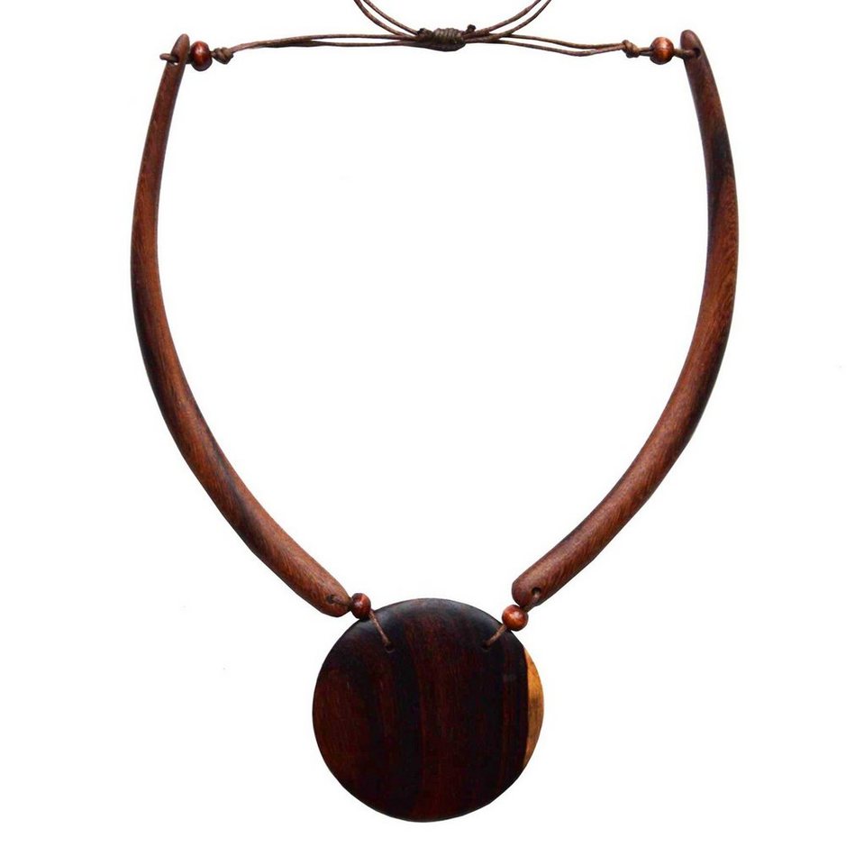 SIMANDRA Kette mit Anhänger Halskette (Einzelstück), Unikat aus Suar Holz von SIMANDRA