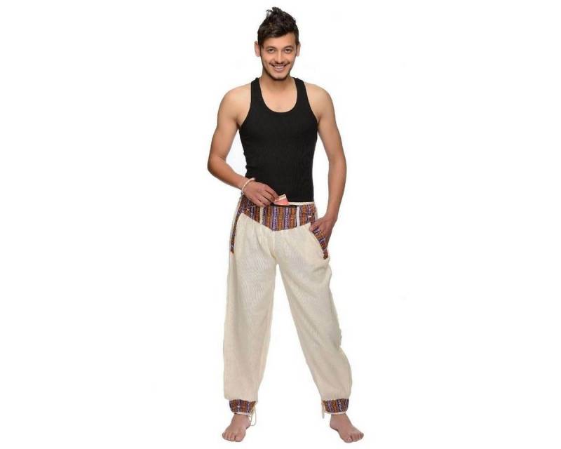 SIMANDRA Stoffhose Freizeithose Thamel Stoffhose mit breitem gewebtem Bund (Herren, 1-tlg., mit Bindeband) bestickt von SIMANDRA
