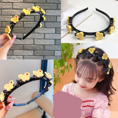 1 x gelber Schmetterlings-Stirnband im koreanischen Stil, dekorativer Haarreif für Damen, schwarzer Kunststoff mit gelben floralen Akzenten, Haarschmuck für Mädchen von SIMAR ART