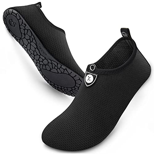 SIMARI Wasserschuhe Damen und Herren, schnelltrocknend, Barfuß, für Outdoor, Strand, Schwimmen, Sport, Yoga, Schnorcheln 202 dot Black, EU 34, SWS001 von SIMARI