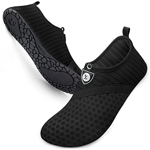 SIMARI Wasserschuhe Damen und Herren, schnelltrocknend, Barfuß, für Outdoor, Strand, Schwimmen, Sport, Yoga, Schnorcheln 517 Splice Black, EU 44, SWS001 von SIMARI