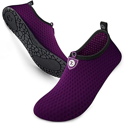 SIMARI Wasserschuhe Damen und Herren, schnelltrocknend, Barfuß, für Outdoor, Strand, Schwimmen, Sport, Yoga, Schnorcheln 504 Circular Purple, EU 40, SWS001 von SIMARI