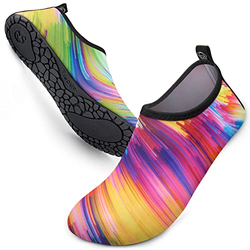 SIMARI Wasserschuhe Damen und Herren, schnelltrocknend, Barfuß, für Outdoor, Strand, Schwimmen, Sport, Yoga, Schnorcheln 198 Colorful, EU 36, SWS001 von SIMARI