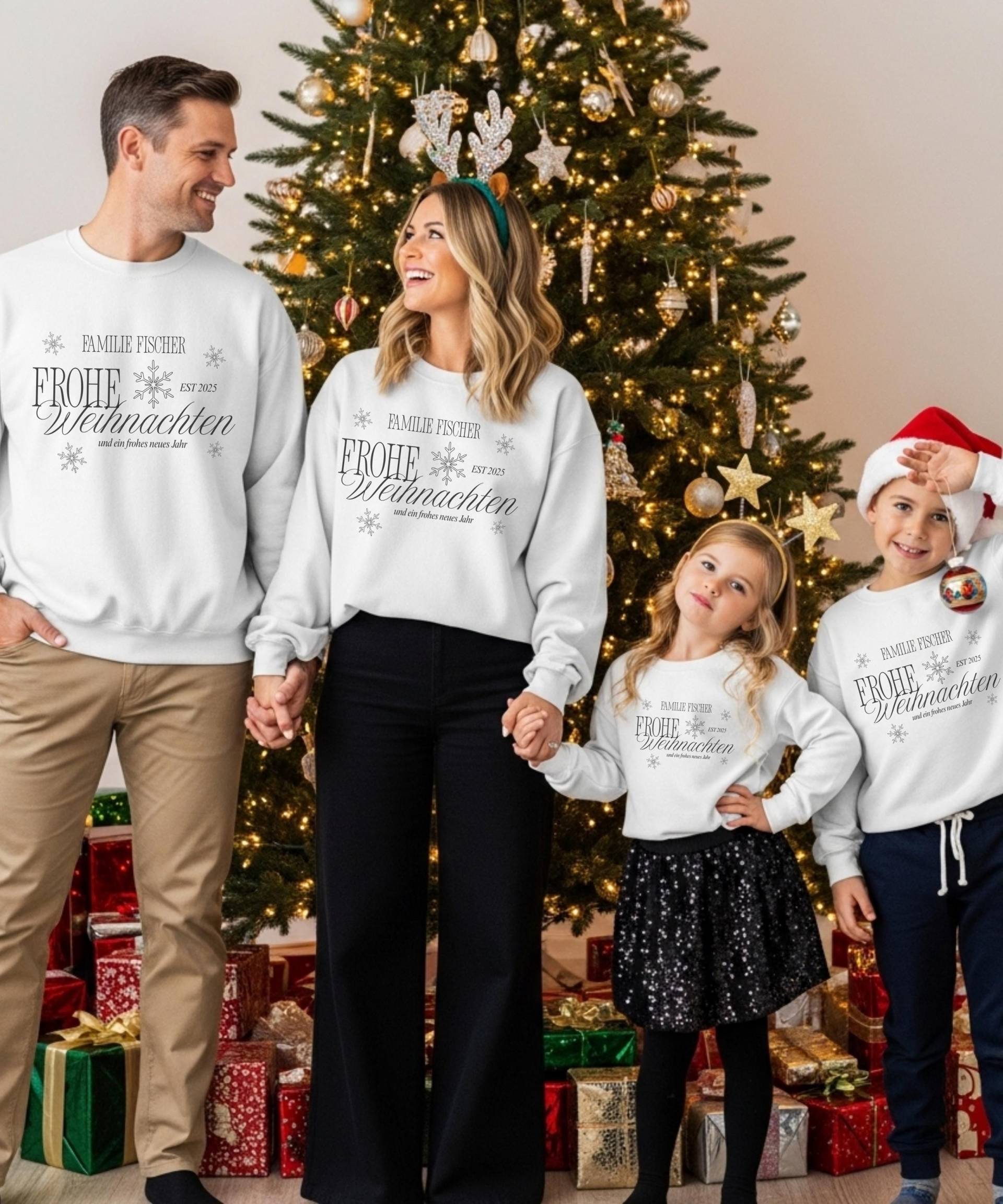 Personalisierbare Weihnachts Pullover Für Die Ganze Familie | Partnerlook Mama Papa Mini Baby Oma Opa Tante Onkel Matching Familienoutfit von SIMASIMPLETHINGS