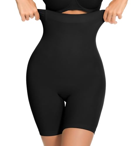 SIMIYA Bauchweg Unterhose Damen Hohe Taille Body Shaper Miederhose Unterwäsche Kurze Figurformende Miederpants Shorts（Schwarz-01,2XL） von SIMIYA