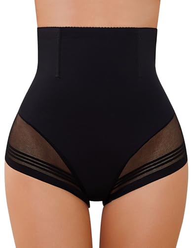 SIMIYA Bauchweg Unterhose Damen Shapewear Bauch Weg Miederhose Hoher Taille Miederslip Unterbauch Kontrolle Body Shaper für Frauen (Schwarz, XL) von SIMIYA