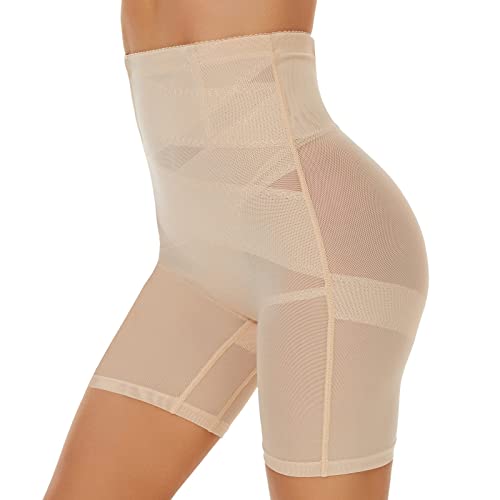 SIMIYA Bauchweg Unterhose Damen Shapewear Hohe Taille Unterwäsche Figurenformend Miederhose Bauchkontrolle Body Shaper Leggings Miederpants für Frauen(Beige, 3XL) von SIMIYA