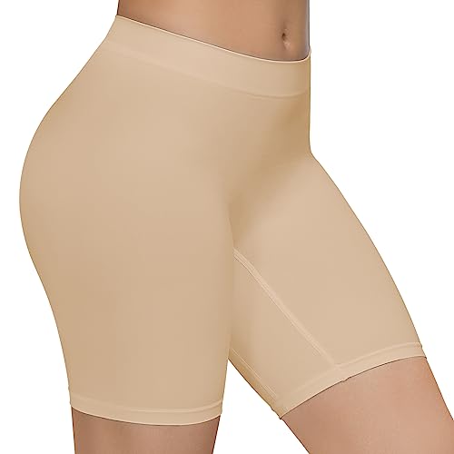 SIMIYA Bauchweg Unterhose Damen Shapewear Radlerhose Damen kurz, Unterhosen mit Bein Boxershorts Damen Kurze Leggings Shorts(Beige-02, XXL) von SIMIYA