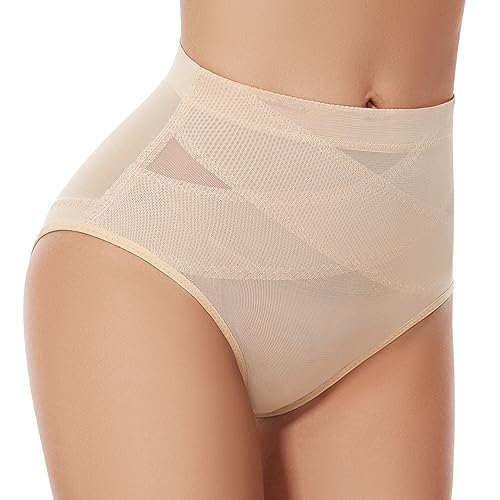 SIMIYA Damen Shapewear Unterhose Bauchweg Miederhose Niedrige Taille Unterwäsche Bauchkontrolle Miederpant weicher und bequemer Body Shaper für Frauen (Beige, XL von SIMIYA