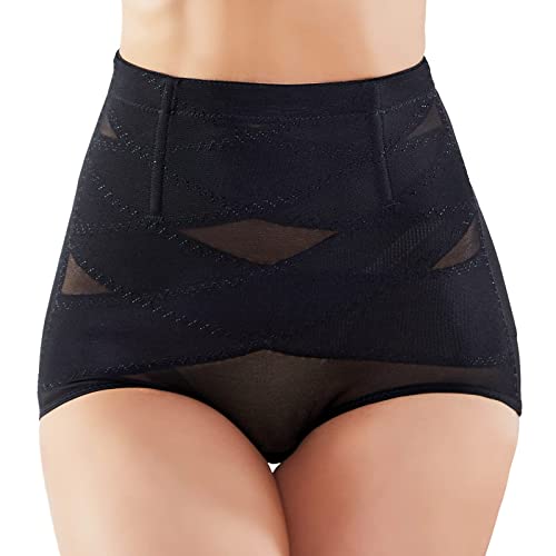 SIMIYA Damen Shapewear Unterhose Bauchweg Miederhose hoher Taille Unterwäsche Bauchkontrolle Miederpant weicher und bequemer Body Shaper für Frauen (Schwarz, L) von SIMIYA