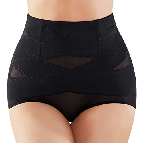 SIMIYA Damen Shapewear Unterhose Bauchweg Miederhose hoher Taille Unterwäsche Bauchkontrolle Miederpant weicher und bequemer Body Shaper für Frauen (Schwarz, XL) von SIMIYA