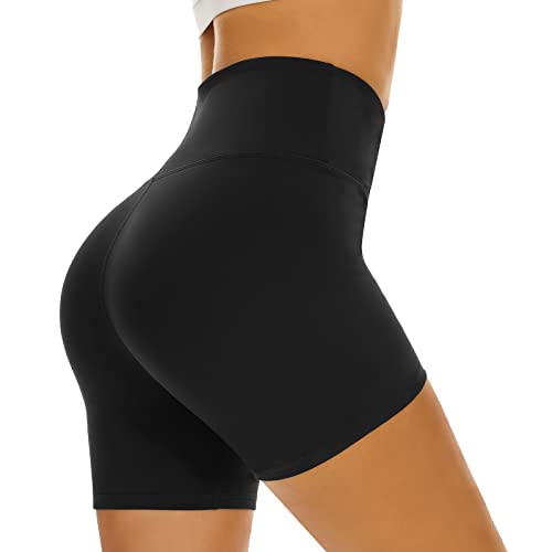 SIMIYA Kurze Radlerhose Damen High Waist Sporthose Gym Shorts Sport Leggings Kurze Hose für Kleid（1 Pack Schwarz，L） von SIMIYA